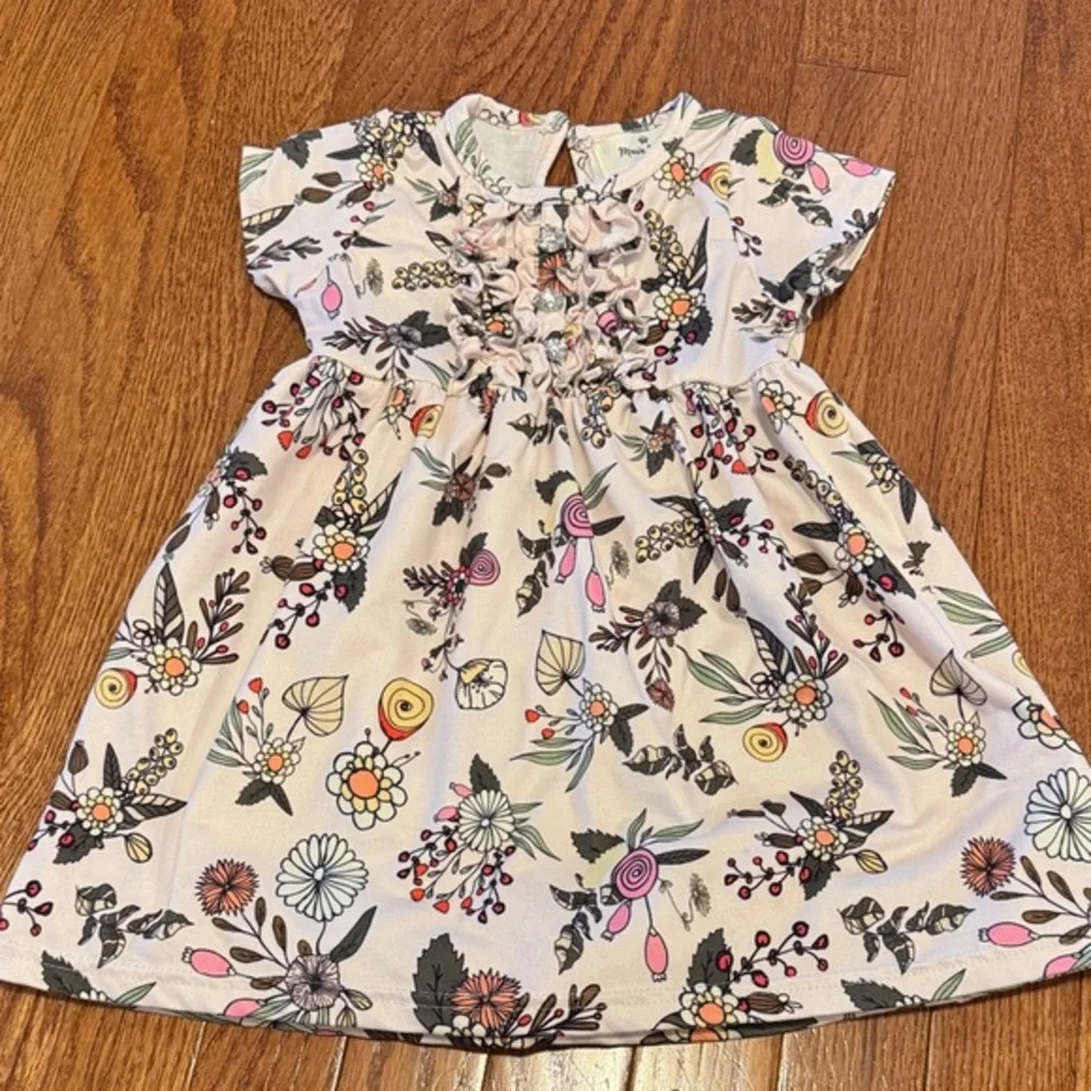 Marie Nicole Floral Baby Dress - Multicolor retro print size 12-18 months